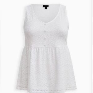 Torrid babydoll lace vneck tank